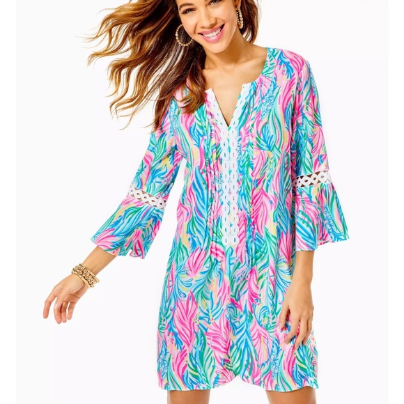 Lily Pulitzer Hollie Tunic dress. Adorable blue n white short dress. Size small - Picture 4 of 7